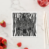 Trendy Zebra Herd auf Zebra Print Serviette (Beispiel)