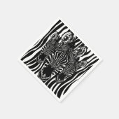 Trendy Zebra Herd auf Zebra Print Serviette (Ecke)