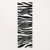 Trendy Zebra Herd auf Zebra Print Solid Black Side Yogamatte (Vorderseite)