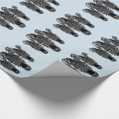 Trendy Zebra Herd on Blue Geschenkpapier (Ecke)