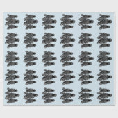 Trendy Zebra Herd on Blue Geschenkpapier (Flach)