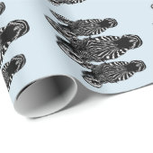 Trendy Zebra Herd on Blue Geschenkpapier (Rolleneckpunkt)