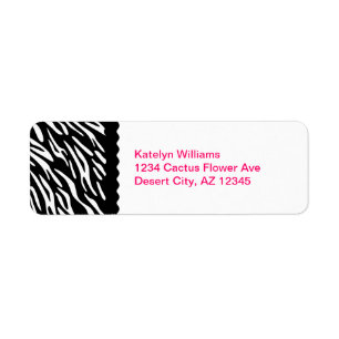 Trendy Zebra-personalisiertes Adressen-Etikett