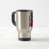 Trendy zebra pink monogram reisebecher (Vorderseite Links)