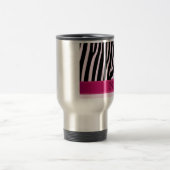 Trendy zebra pink monogram reisebecher (Mittel)