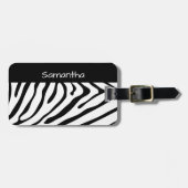 Trendy Zebra Print Black and White Gepäckanhänger (Vorderseite horizontal)