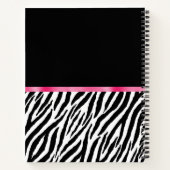 Trendy Zebra Print Chic Hot Pink Bow und Name Notizblock (Rückseite)