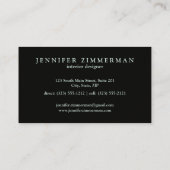 Trendy Zebra Print Designer Business Card: Aqua Visitenkarte (Rückseite)