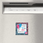 Trendy Zebra Print Gender Reveal Baby Dusche Magnet (In Situ (Geschirrspüler))