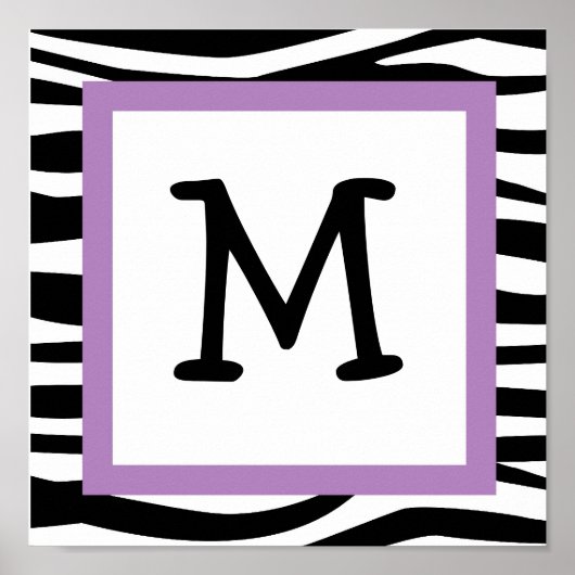 Trendy Zebra Print Kinderzimmer Wall Art Name Prin Poster (Vorne)