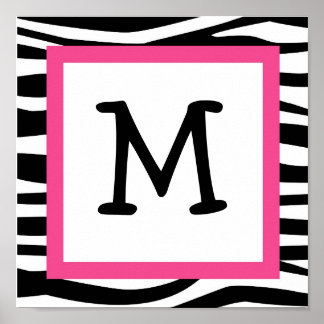 Trendy Zebra Print Kinderzimmer Wall Art Name Prin Poster