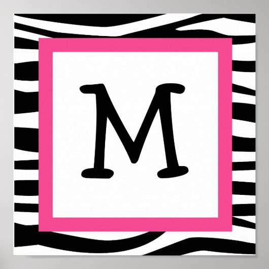 Trendy Zebra Print Kinderzimmer Wall Art Name Prin Poster (Vorne)