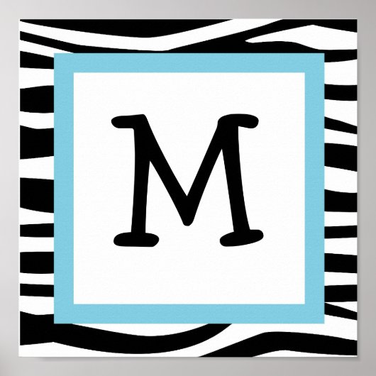 Trendy Zebra Print Kinderzimmer Wall Art Name Prin Poster (Vorne)
