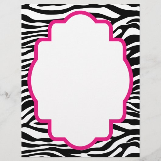 Trendy Zebra Print mit rosa, individuellem Letterh (Vorderseite)