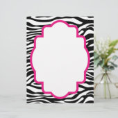 Trendy Zebra Print mit rosa, individuellem Letterh (Stehend Vorderseite)