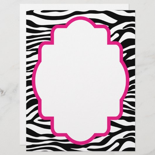 Trendy Zebra Print mit rosa, individuellem Letterh (Vorne/Hinten)