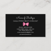 Trendy Zebra Print mit schicker, rosafarbener Bout Visitenkarte (Rückseite)