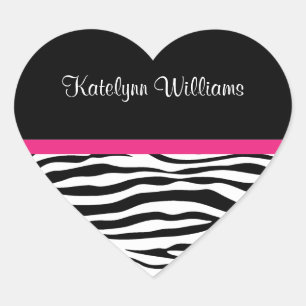 Trendy Zebra Stripe Personalisiert Sticker
