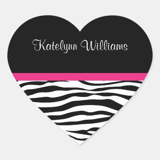 Trendy Zebra Stripe Personalisiert Sticker (Vorderseite)