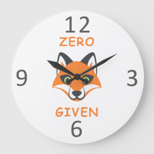 Trendy Zero Fox aus der Phrase Emoji Cartoon Große Wanduhr