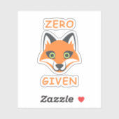 Trendy Zero Fox in der Phrase Emoji Cartoon Aufkleber (Blatt)