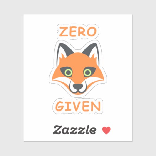 Trendy Zero Fox in der Phrase Emoji Cartoon Aufkleber (Blatt)
