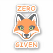 Trendy Zero Fox in der Phrase Emoji Cartoon Aufkleber (Vorderseite)