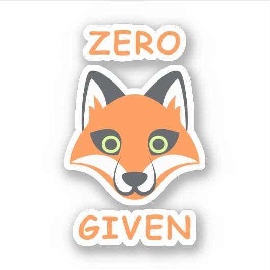 Trendy Zero Fox in der Phrase Emoji Cartoon Aufkleber (Vorderseite)