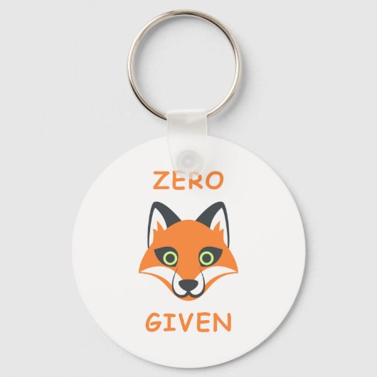 Trendy Zero Fox in der Phrase Emoji Cartoon Schlüsselanhänger (Vorderseite)