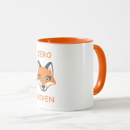 Trendy Zero Fox in der Phrase Emoji Cartoon Tasse (VorderseiteRechts)