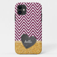 TRENDY Zickzack Chalkboard Glitzer Maroon