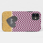 TRENDY Zickzack Chalkboard Glitzer Maroon Case-Mate iPhone Hülle (Rückseite (Horizontal))
