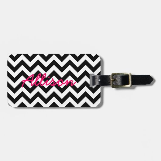Trendy Zickzack Luggage Tag Gepäckanhänger (Vorderseite horizontal)