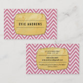 TRENDY Zickzack Muster Goldfolie Abzeichen Rose ro Visitenkarte (Vorne/Hinten)