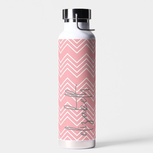 Trendy Zickzack Pattern Großbuchstaben Pastellschr Trinkflasche (Links)