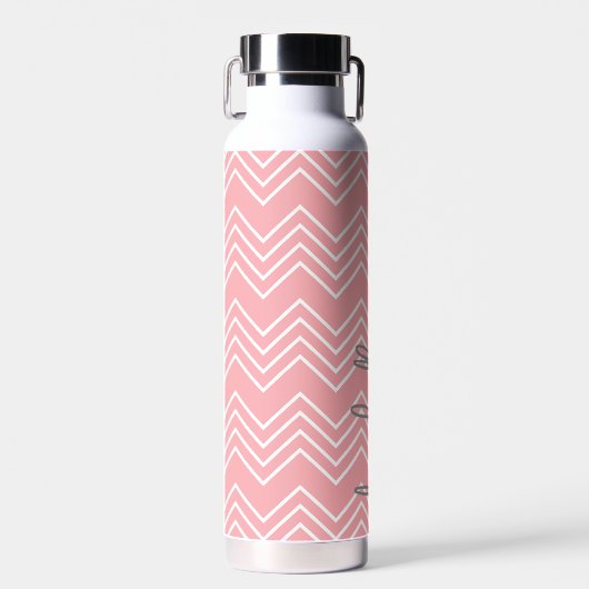Trendy Zickzack Pattern Großbuchstaben Pastellschr Trinkflasche (Vorne)