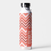 Trendy Zickzack Pattern große Namenskoralle Trinkflasche (Links)