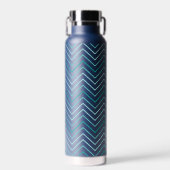 Trendy Zickzack Pattern großer Namensblock aquamar Trinkflasche (Vorne)