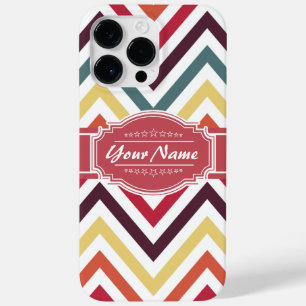 Trendy Zickzack Pattern mit Personalisiertem Namen Case-Mate iPhone 14 Pro Max Hülle
