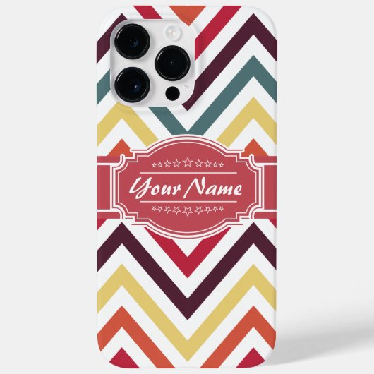 Trendy Zickzack Pattern mit Personalisiertem Namen Case-Mate iPhone Hülle (Rückseite)