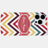 Trendy Zickzack Pattern mit Personalisiertem Namen Case-Mate iPhone Hülle (Rückseite (Horizontal))