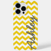 Trendy Zickzack Pattern - Skriptname gelb grau Case-Mate iPhone Hülle (Rückseite)