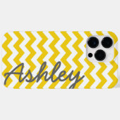 Trendy Zickzack Pattern - Skriptname gelb grau Case-Mate iPhone Hülle (Rückseite (Horizontal))