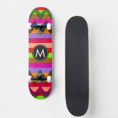 Trendy Zickzack Stripes Muster #25 Skateboard (Vorne)