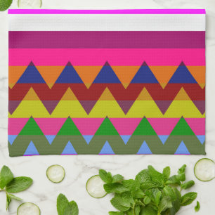 Trendy Zickzack Stripes Muster #26 Geschirrtuch