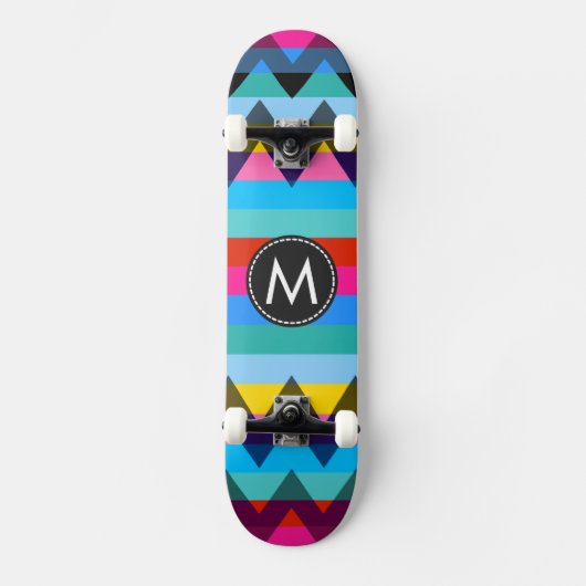 Trendy Zickzack Stripes Muster #27 Skateboard (Vorderseite)