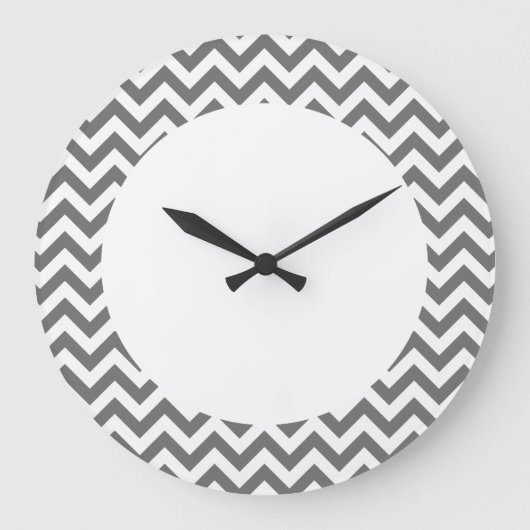 Trendy Zickzack Wand-Uhr Große Wanduhr (Vorderseite)