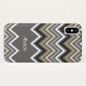 Trendy Zickzack-Zickzack Muster-Mod-grauer Case-Mate iPhone Hülle (Rückseite (Horizontal))