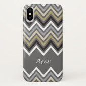 Trendy Zickzack-Zickzack Muster-Mod-grauer Case-Mate iPhone Hülle (Rückseite)