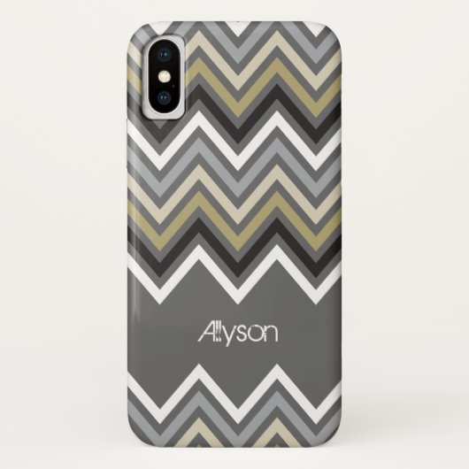 Trendy Zickzack-Zickzack Muster-Mod-grauer Case-Mate iPhone Hülle (Rückseite)